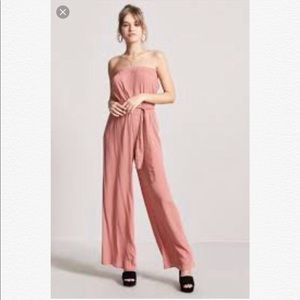 *new*Forever21 pink strapless wide legged jumpsuit